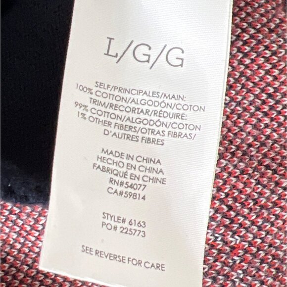 CABI Upbeat Cardigan Red White Cream Sz L #6163 EUC - Picture 5 of 5